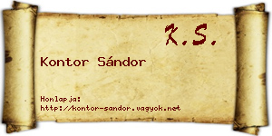 Kontor Sándor névjegykártya