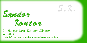 sandor kontor business card